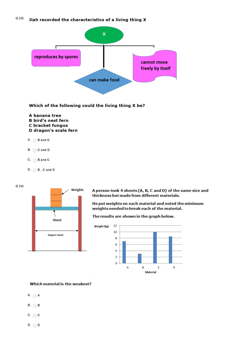 hindustan olympiad 2023 question paper class 5 science