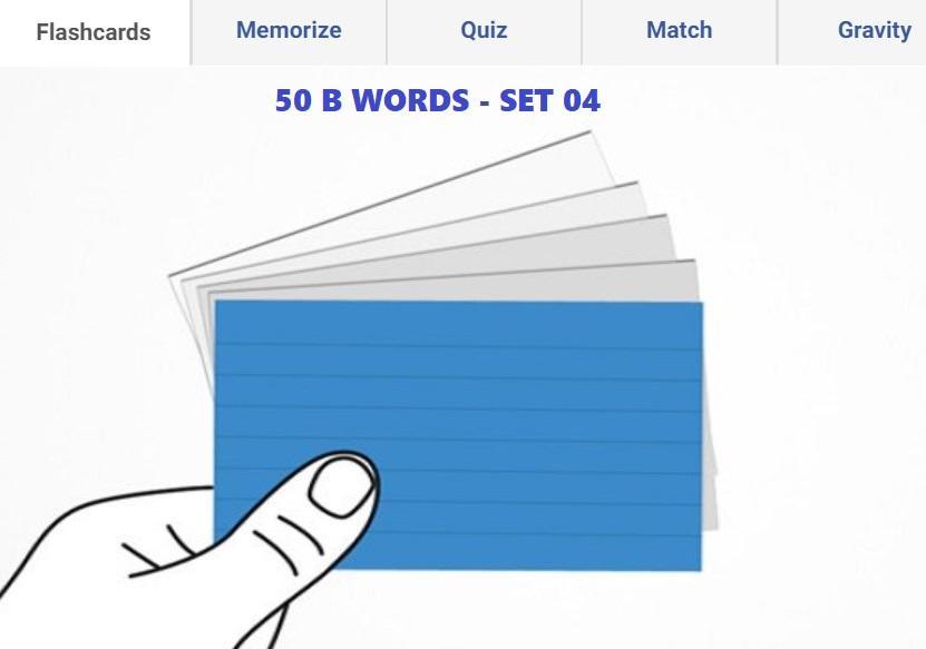 English Vocabulary Online Flashcards Starting With B - Set 04 ...