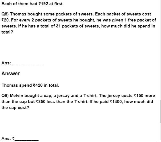 Money Worksheets Grade 4 | Olympiad tester