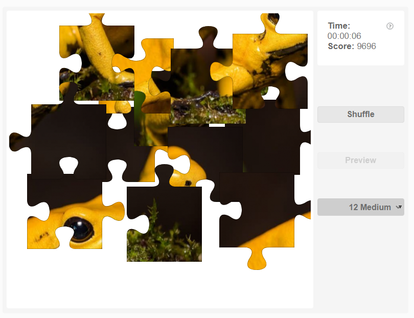 Golden poison frog Jigsaw puzzle Olympiad tester