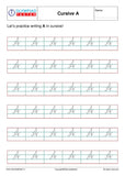 Cursive A writing - Worksheet #1