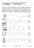 kindergarten Eid festival  tracing worksheet