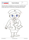 Kindergarten tracing worksheet  nurse