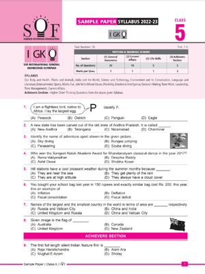 Class 5 IGKO sample question paper