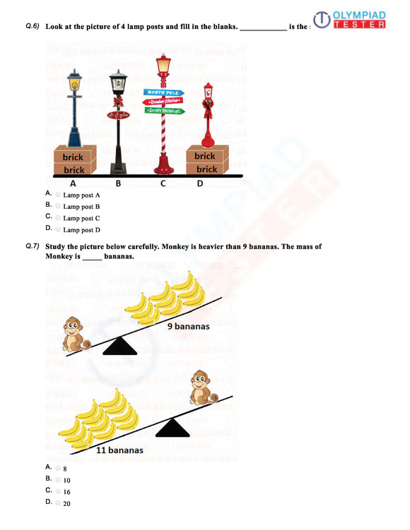 Class 1 Mathematics HOTS - Meaurements (Weight) - PDF Worksheet 01 - Olympiad tester