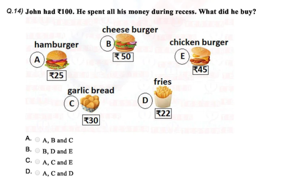 Class 1 IMO question paper on Money