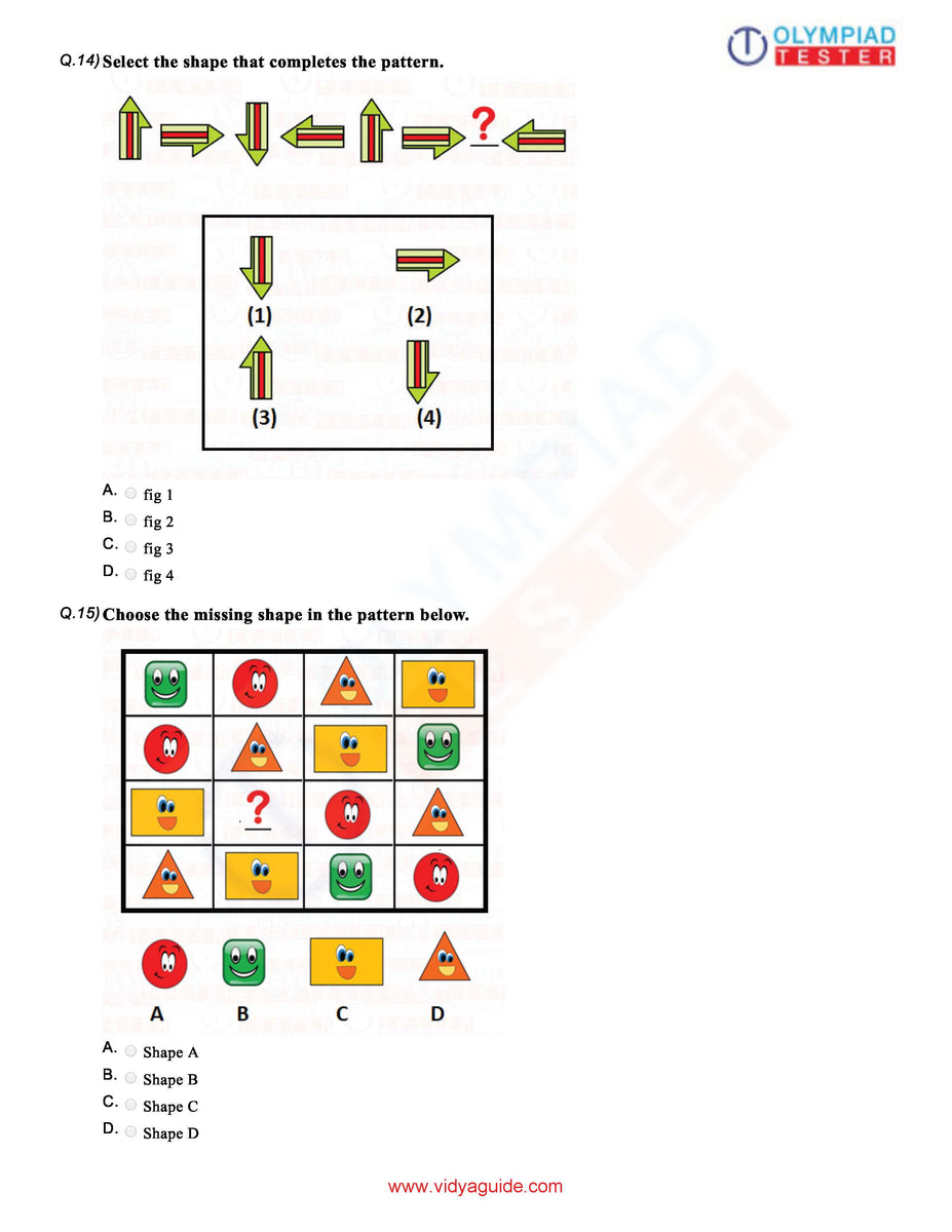 Class 1 reasoning olympiad sample paper pdf worksheet 01 olympiad 