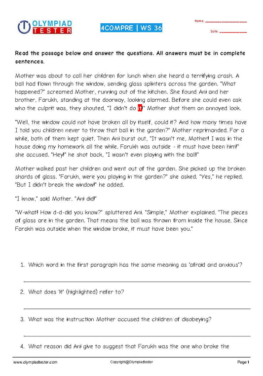 Unseen Passage for Class 3 - Passage 11