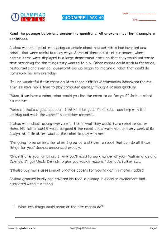 Unseen Passage for Class 3 - Passage 19