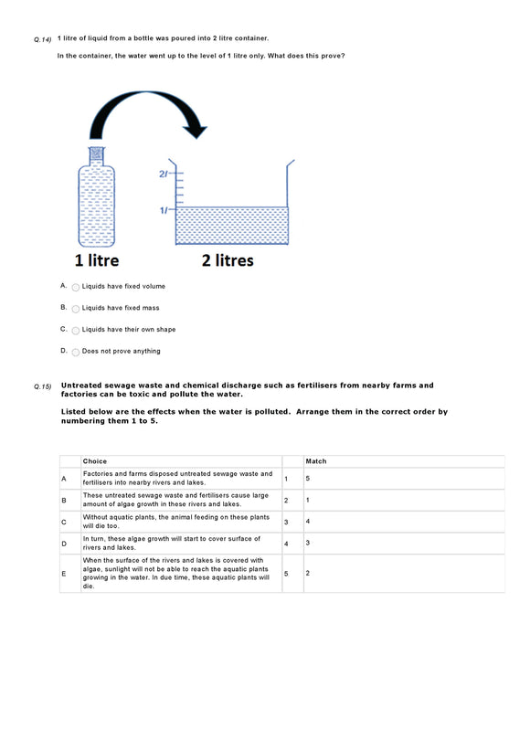 Science Olympiad Class 3 - Sample question paper 15