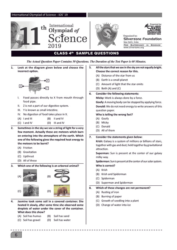 Class 4 iOS Official sample question paper - Olympiad tester