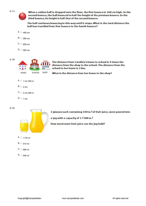 Maths Worksheet for Class 4 Maths Olympiads IMO