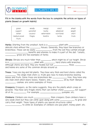 CBSE Class 4 Science HOTS Worksheets - Plants - Set 02