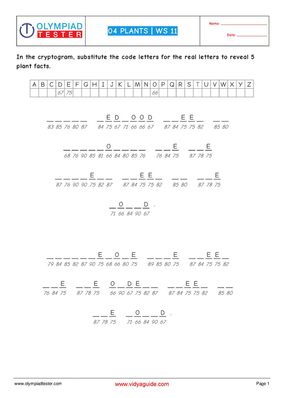 CBSE Class 4 Science HOTS Worksheets - Plants - Set 03