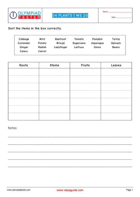 CBSE Class 4 Science HOTS Worksheets - Plants - Set 04