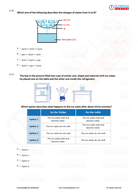 Science Olympiad Class 4 - Sample question paper 14