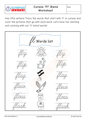 Cursive "Fl" Blend Worksheet