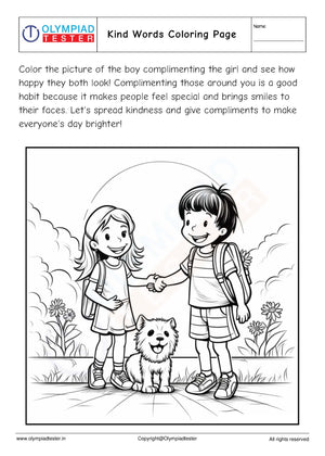 Kind Words Coloring Page