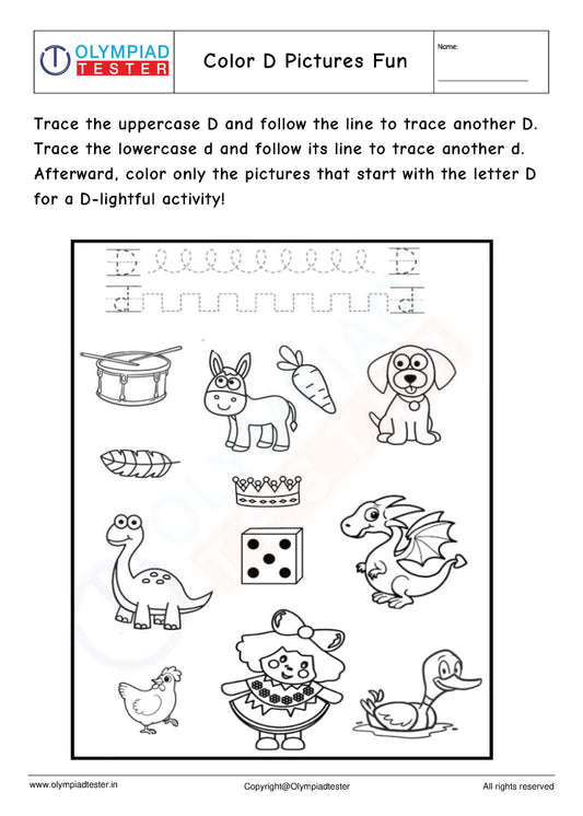 Letter D worksheet