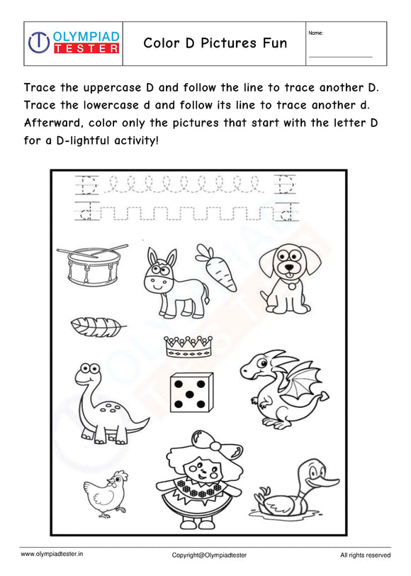 Letter D worksheet