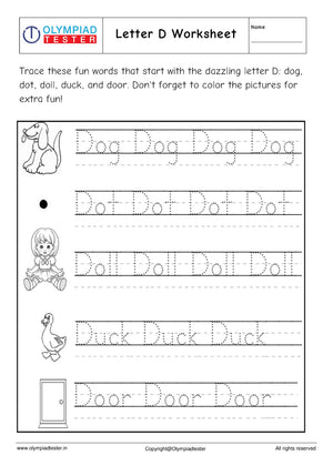 Letter D Worksheet