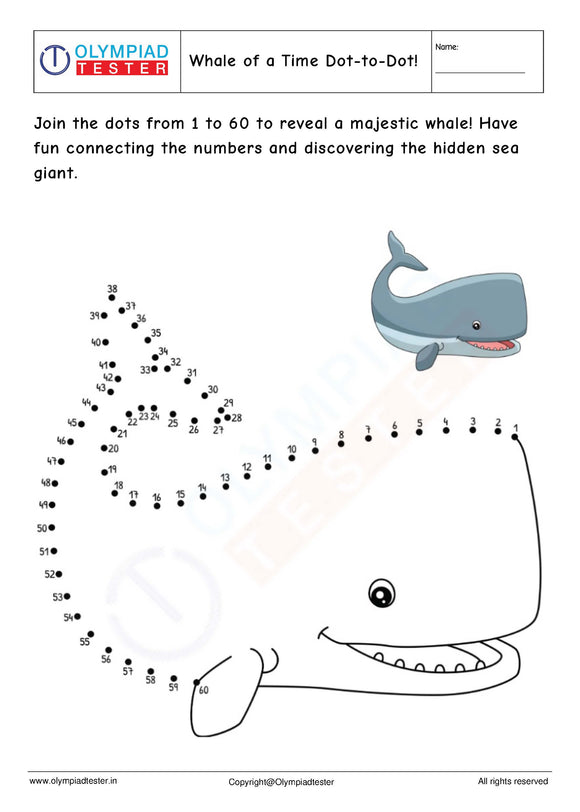 Whale of a Time Dot-to-Dot!