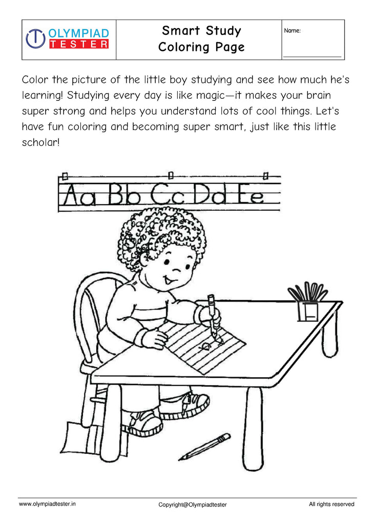 Smart Study Coloring Page