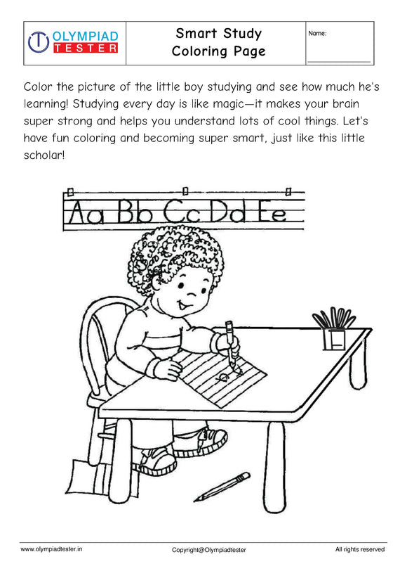 Smart Study Coloring Page