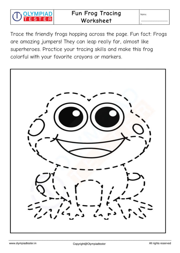 Fun Frog Tracing Worksheet