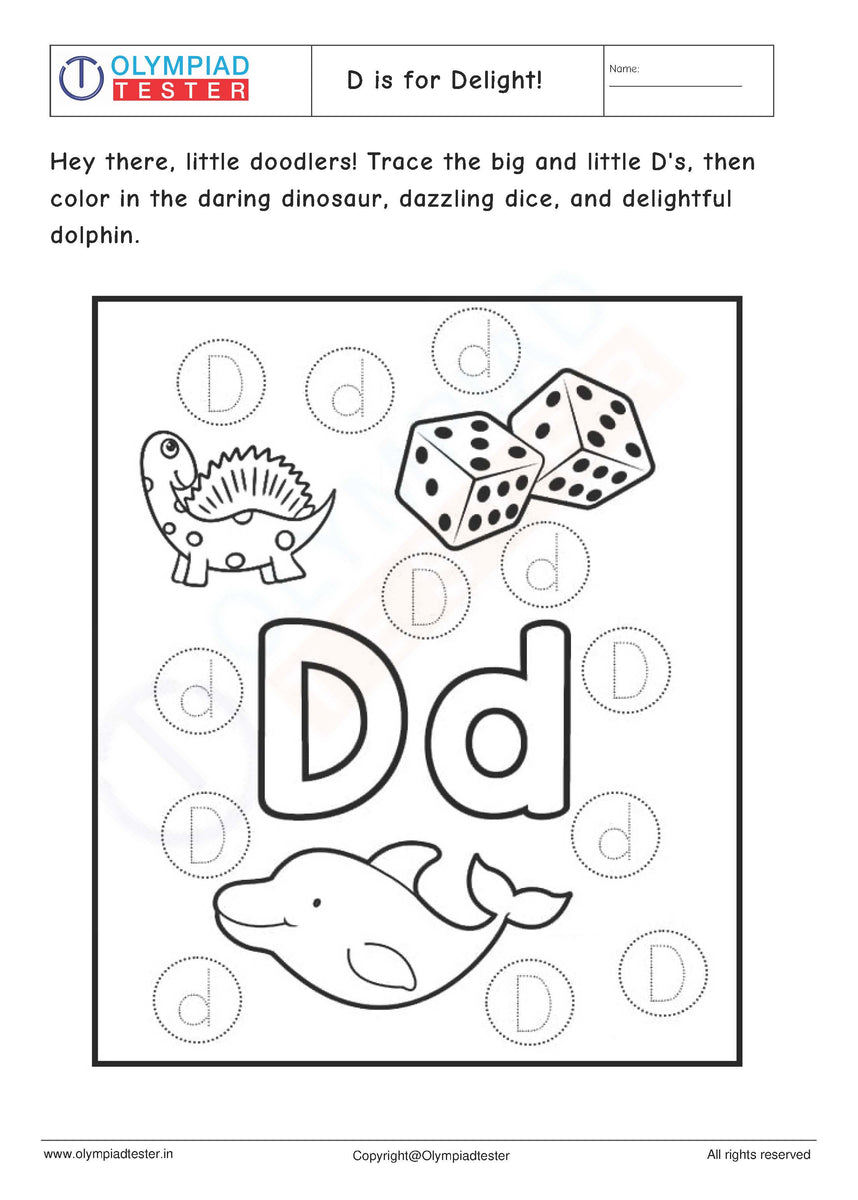 Letter D worksheet | Olympiad tester