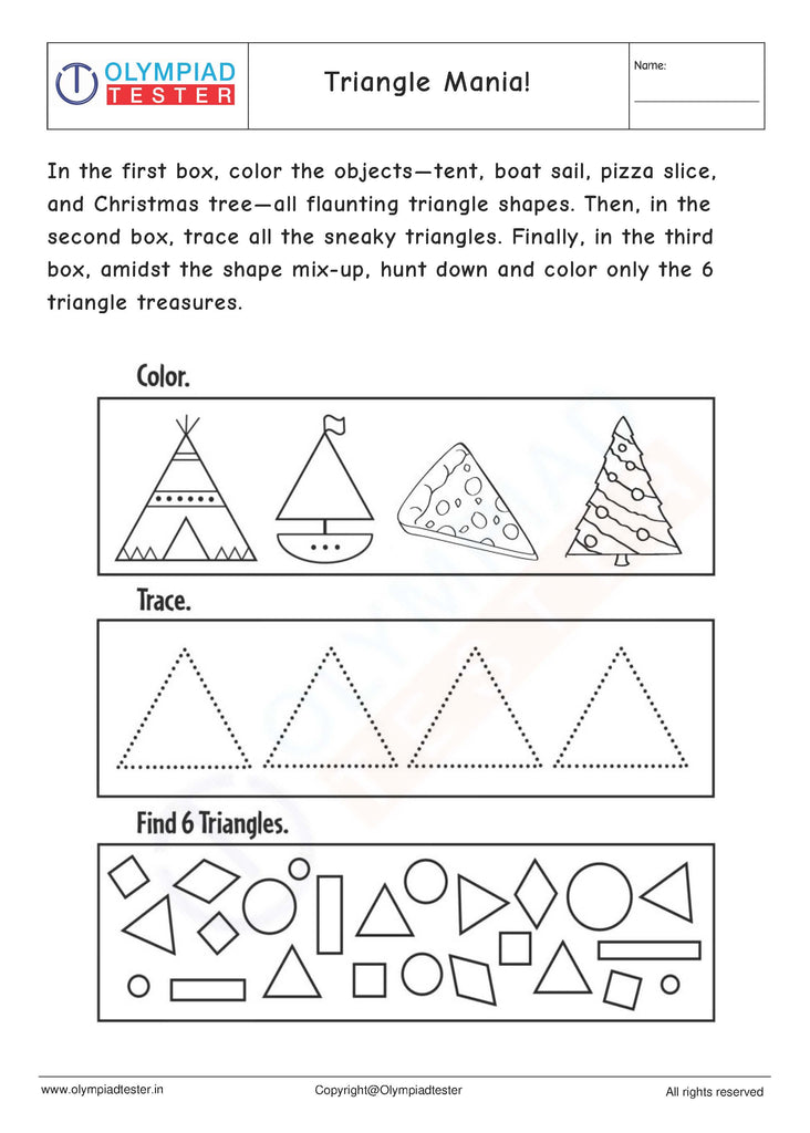 Maths Shapes - Triangle Worksheet