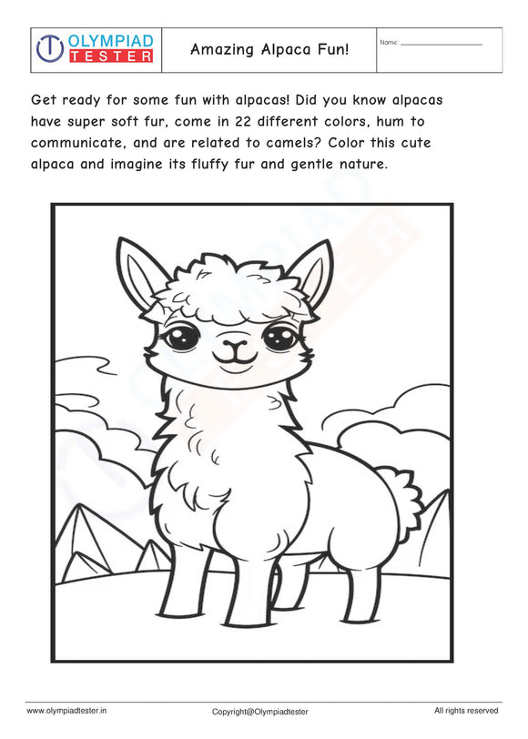 alpaca coloring page