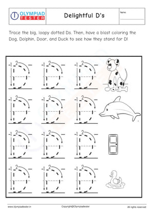 D tracing worksheet