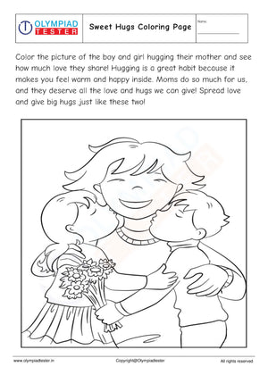 Sweet Hugs Coloring Page