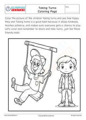 Taking Turns Coloring Page