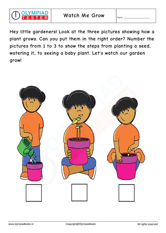 Sequence the Steps of Planting and Watering!