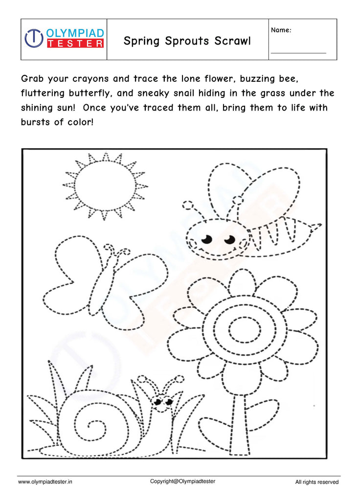 Springtime Tracing and Coloring