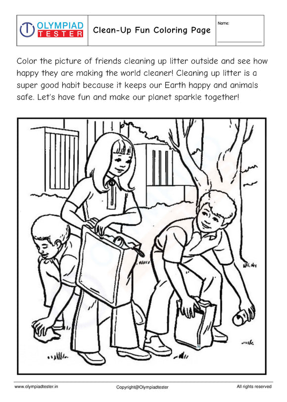 Clean-Up Fun Coloring Page