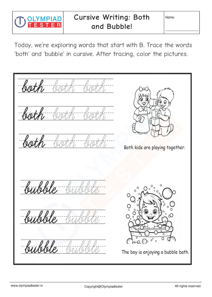 Cursive Writing: Both and Bubble!