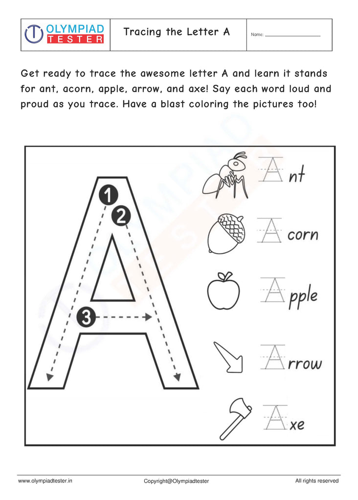 Tracing the Letter A