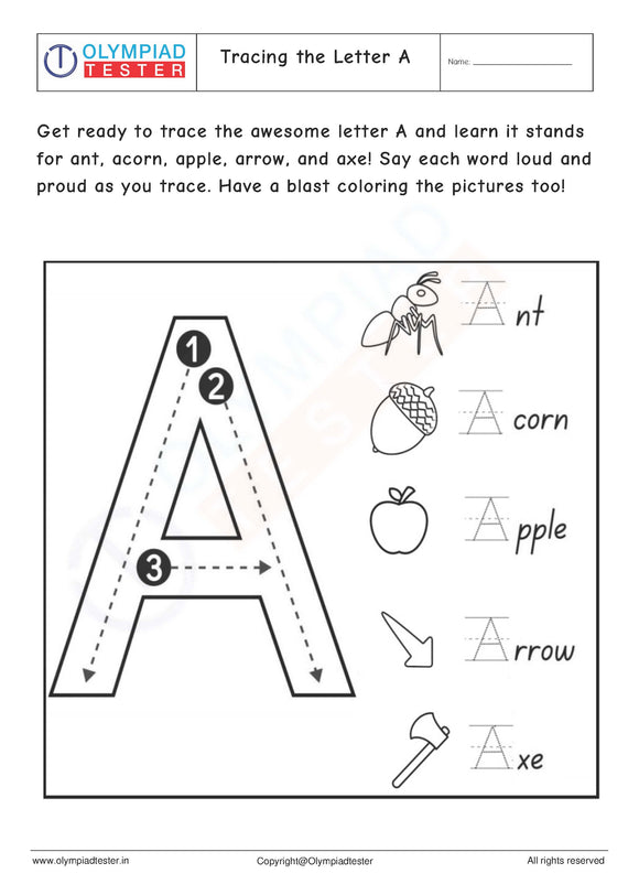 Tracing the Letter A