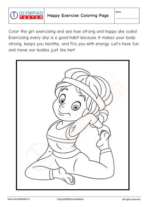 Happy Exercise Coloring Page