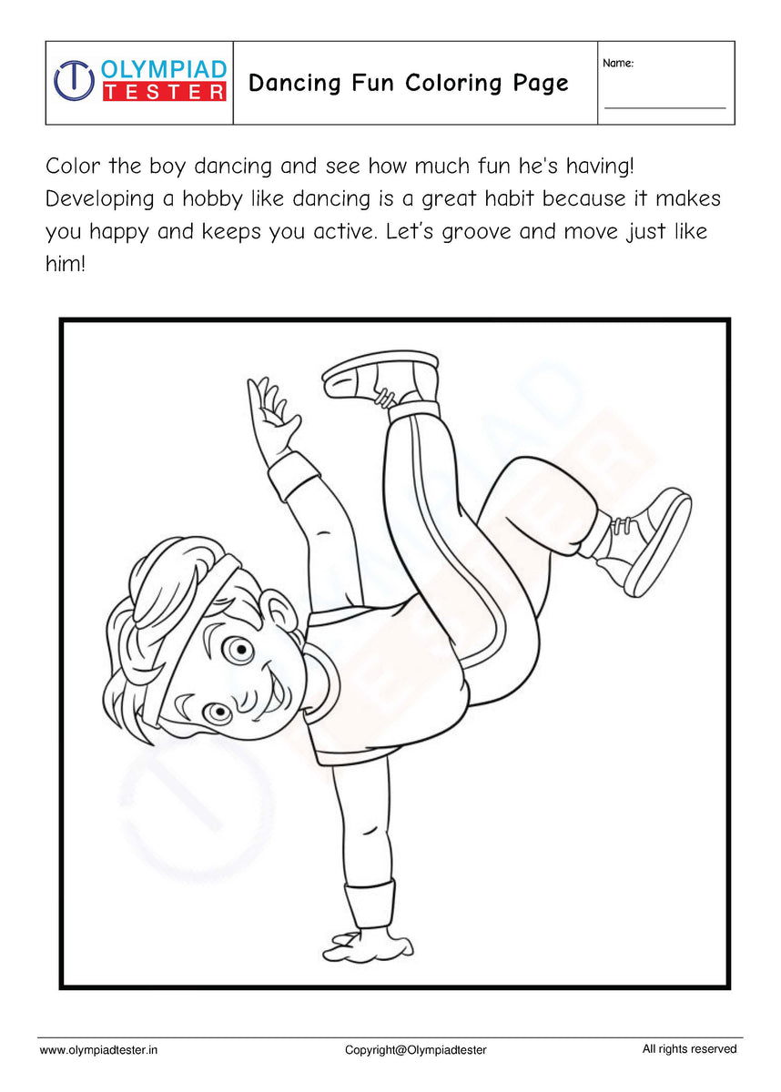 Dancing Fun Coloring Page | Olympiad tester