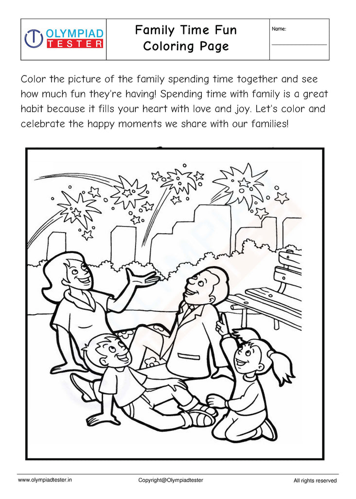 Family Time Fun Coloring Page