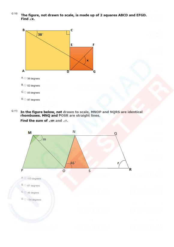 Class 6 IMO Maths Olympiad pdf worksheet 02