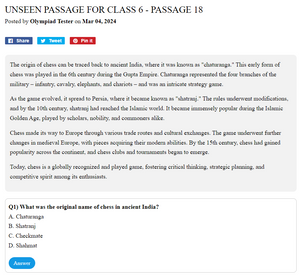 Unseen Passage for Class 6 - Passage 18