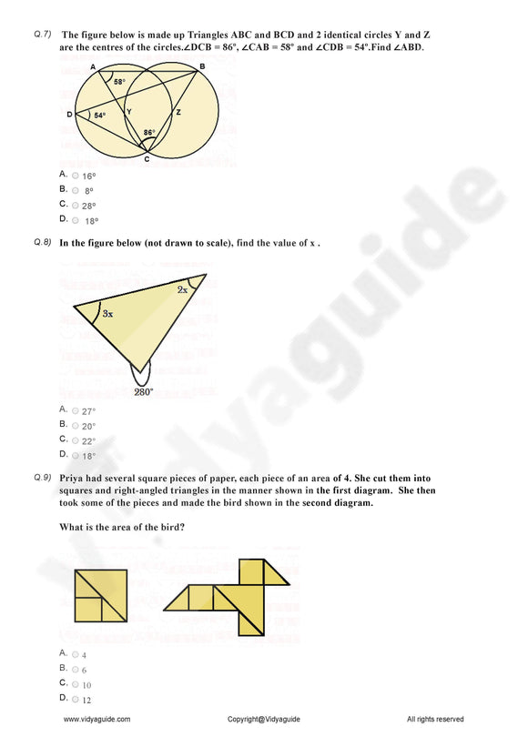 Class 7 Maths triangle and its properties Worksheet