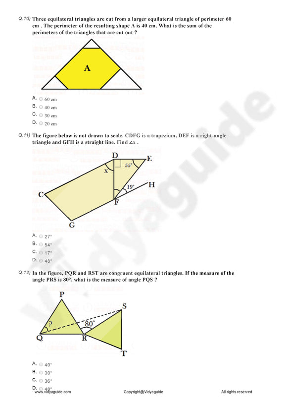 Class 7 IMO Maths Olympiad pdf worksheet