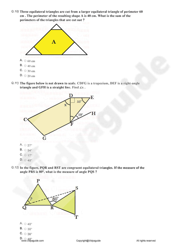 Class 7 Maths triangle and its properties extra questions