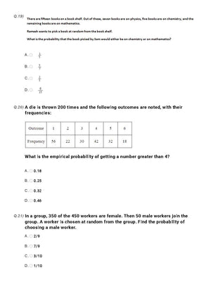 Maths Olympiad Class 10 - Sample question paper 18
